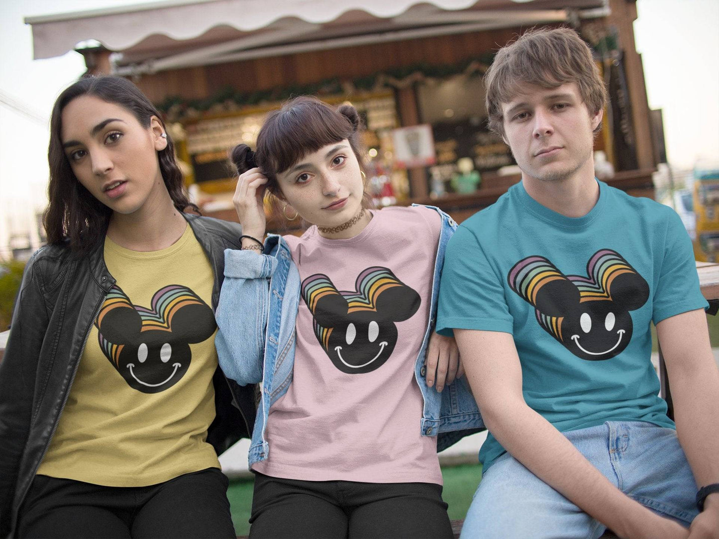 3D Smiley Face Mouse Ears - Park Gear - T-Shirt