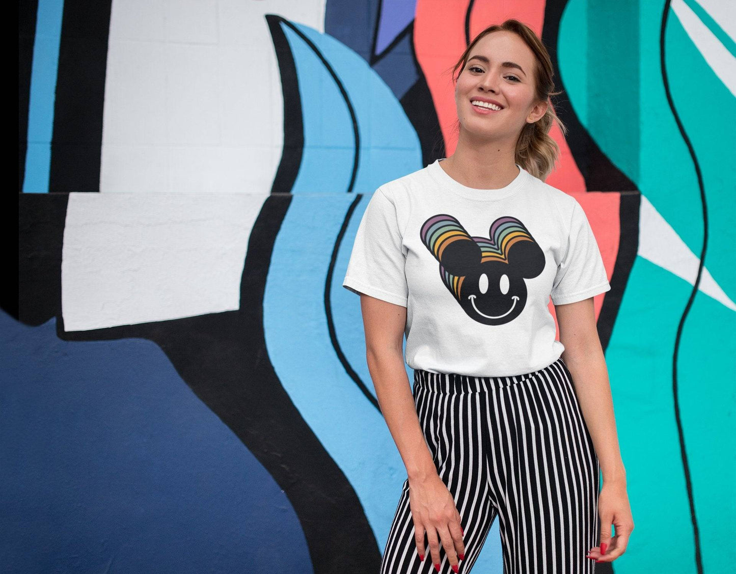 3D Smiley Face Mouse Ears - Park Gear - T-Shirt