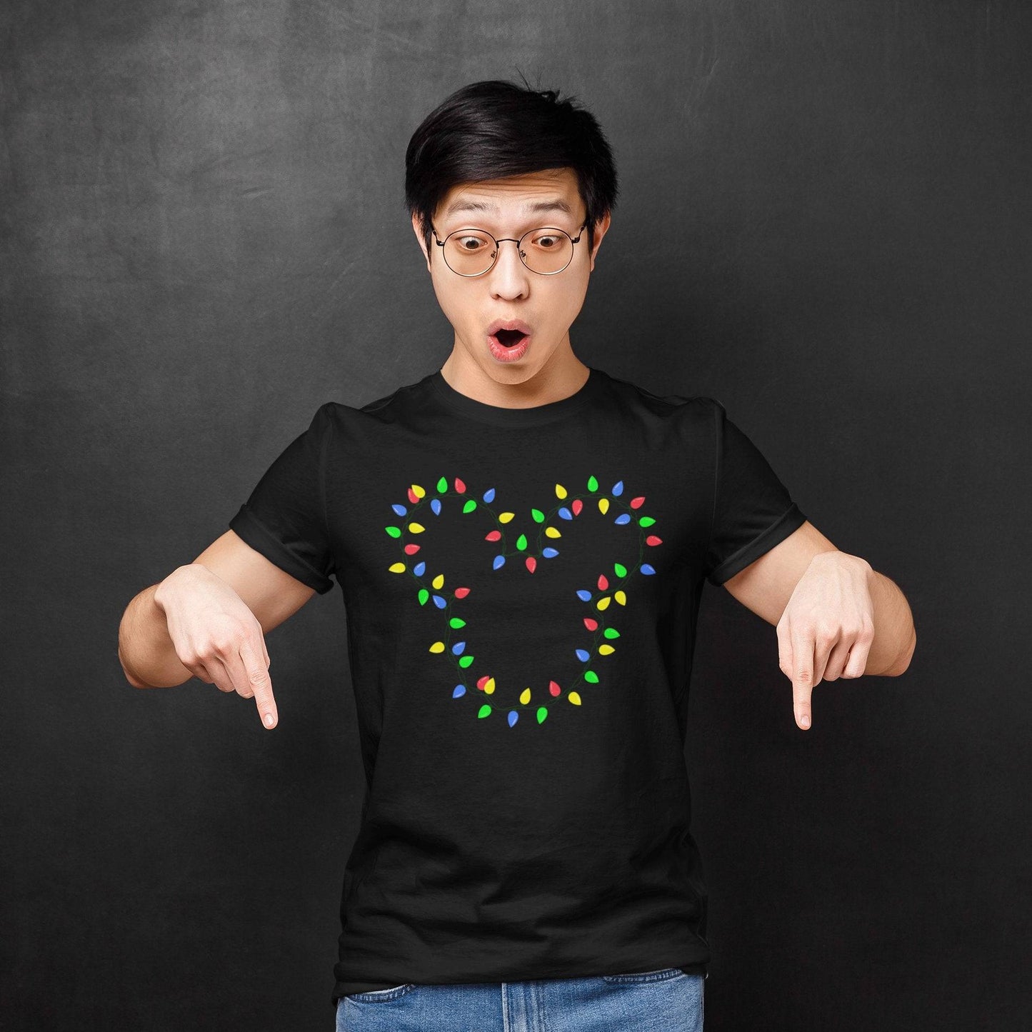 Christmas Lights Mouse Ears - Park Gear - T-Shirt
