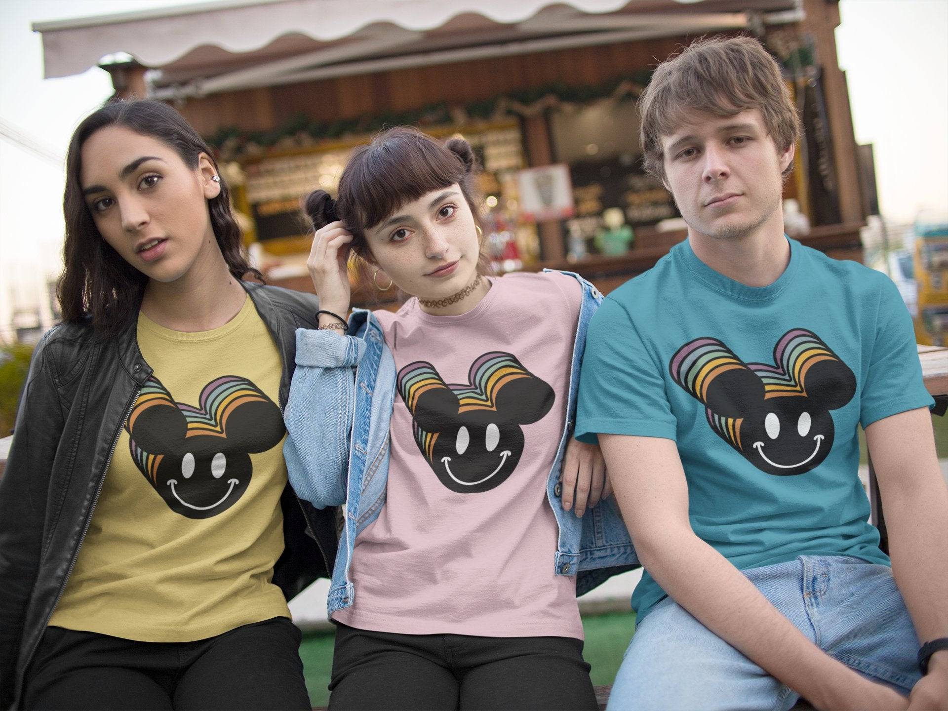 3D Smiley Face Mouse Ears - Park Gear - T-Shirt